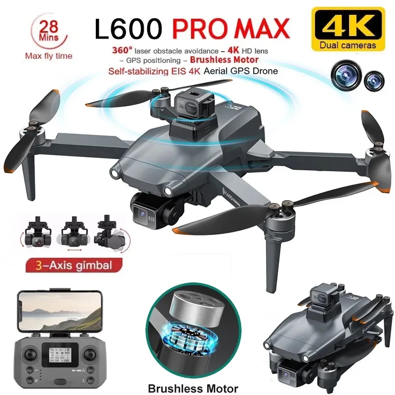 Drone Gimbal Brushless - L600 PRO MAX GPS Drone Profesyonel